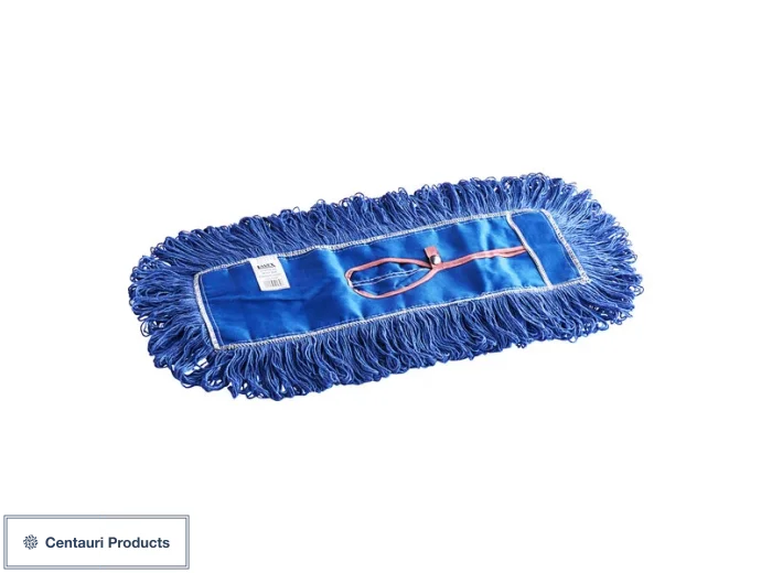 18" Blue Cotton Looped End Dry Dust Mop Head