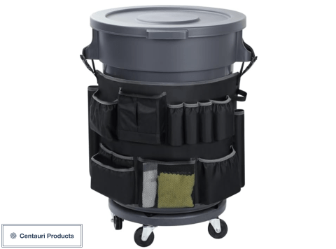 Trash Can Caddy Bag 32-55 Gallon, Black