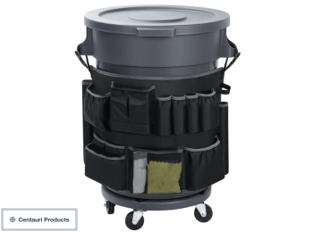 Trash Can Caddy Bag 32-55 Gallon, Black
