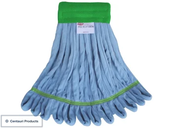 Microfiber Rough Floor Looped-End Wet Mop, Blue, Medium, Wide 5"