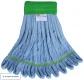 Microfiber Rough Floor Looped-End Wet Mop, Blue, Medium, Wide 5"