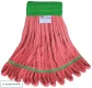 Microfiber Rough Floor Looped-End Wet Mop, Red, Medium, Wide 5"