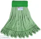 Microfiber Rough Floor Looped-End Wet Mop, Green, Medium, Wide 5"